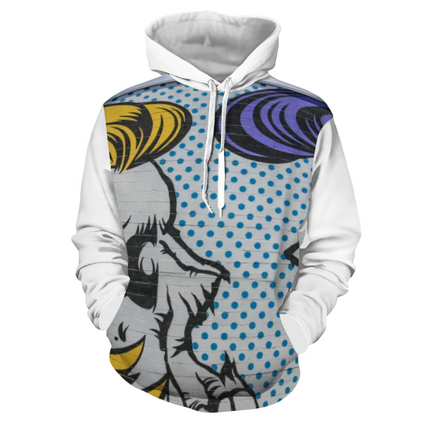 Customizable Hoodie Hooded White Printed Sweatshirt with Pockets-(4530728730687)- 25.58